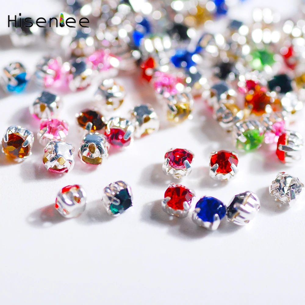 

144 шт., крепежные Когти для шитья одежды, с серебряным покрытием, стразы смешанного цвета