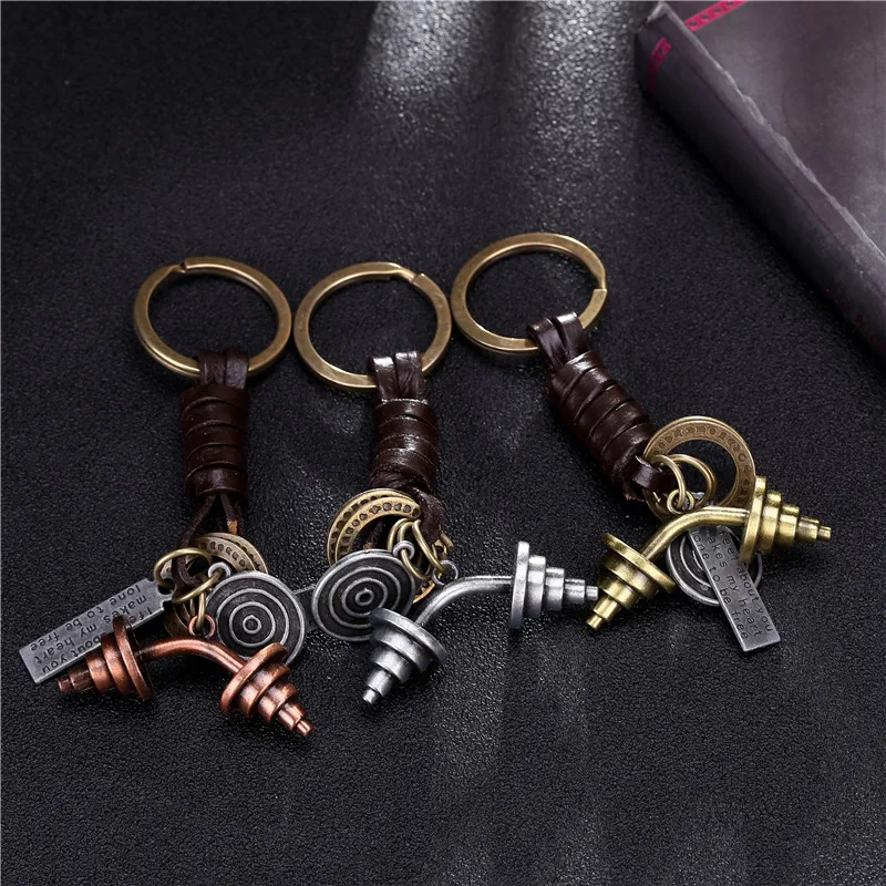 Мужской инструмент для тренажерного зала подвеска в виде гантели брелок цепочка