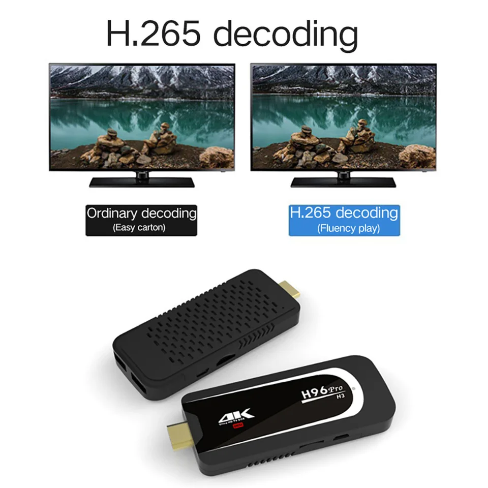 H96 Pro H3 tv Stick Amlogic S905X Penta Core GPU Android 7,1 tv Dongle 2GB ram 16GB rom 2,4G/5.G WiFi BT 4,0 1080P 4K HD мини-ПК
