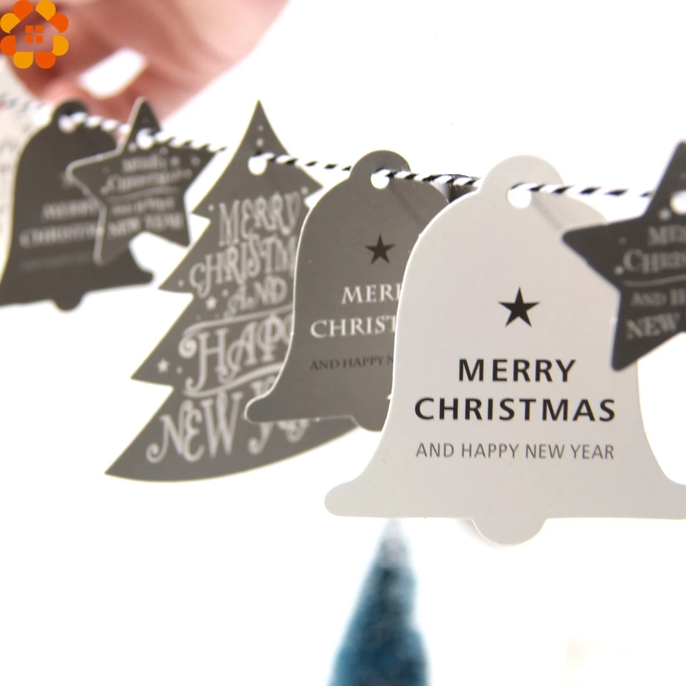28 шт. рождественские бумажные бирки крафт бумага ярлыки для карт DIY Скрапбукинг