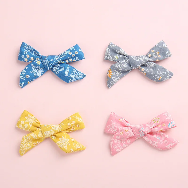 Set 36 with hairclip 4 шт./партия, ручная вязка, хлопок, лен, бант из нейлона, повязка на голову, бант для школьницы, аксессуары для волос - Цвет: Set 36 with hairclip