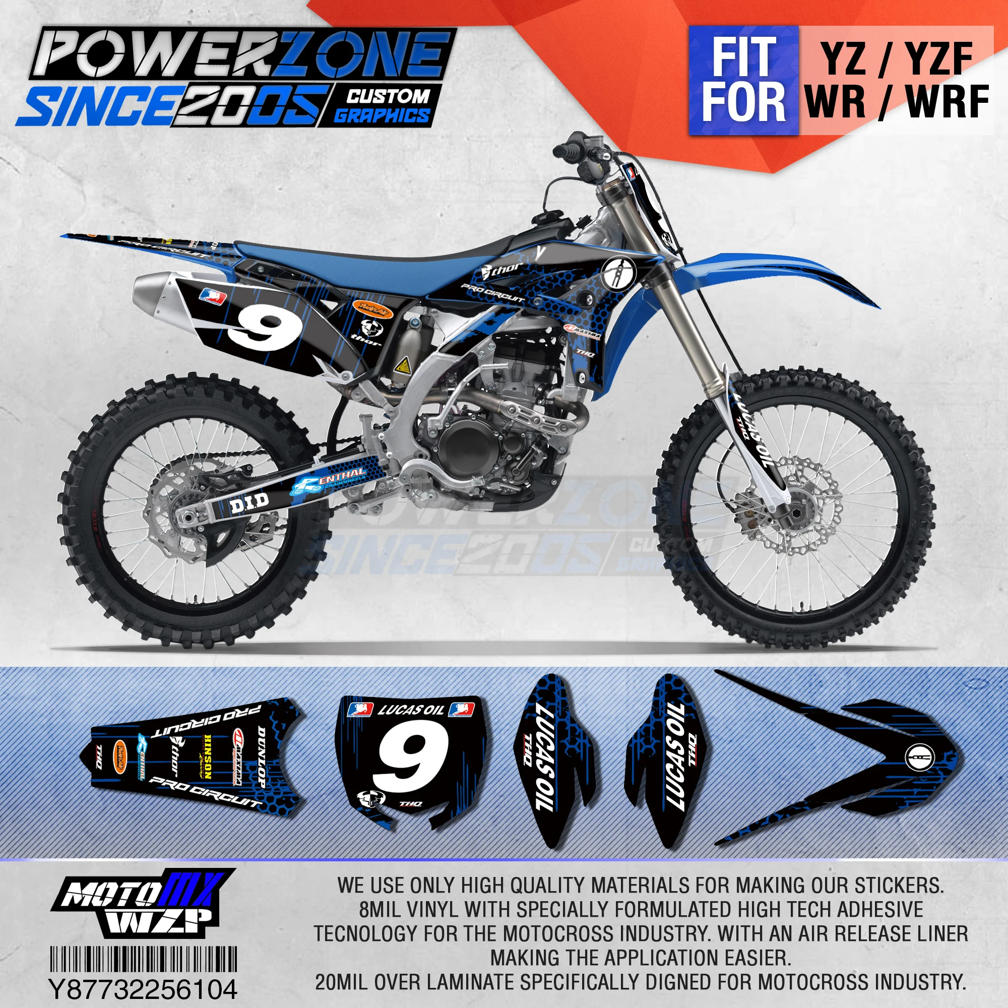 

PowerZone Customized Team Graphics Backgrounds Decals 3M Custom Stickers For YAMAHA YZF250 2010-2013 WR450F 2012-2015 YZ WRF 104