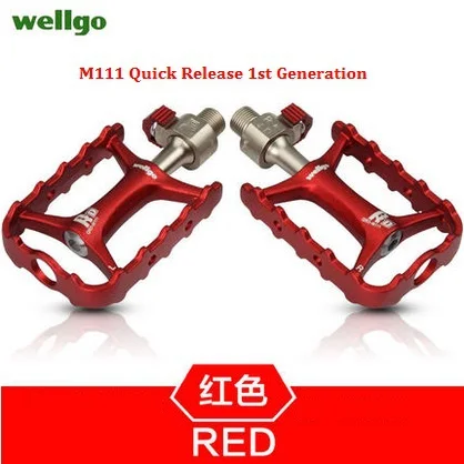 Red Wellgo оригинальные M111 быстросъемные не быстросъемные велосипедные педали для шоссейного велосипеда сверхлегкие педали MTB велосипедные педали с подшипником - Цвет: Red