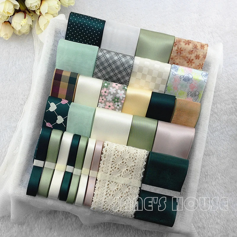 Бесплатная доставка Высокое качество 31 YDS смешанный стиль Атлас/grosgrain/Хлопок