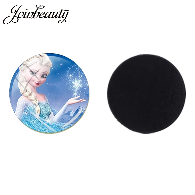 JOINBEAUTY Милая Снежная королева Анна Эльза 25 мм стеклянный купол круглая художественная наклейка с изображением магнита на холодильник ювелирные аксессуары