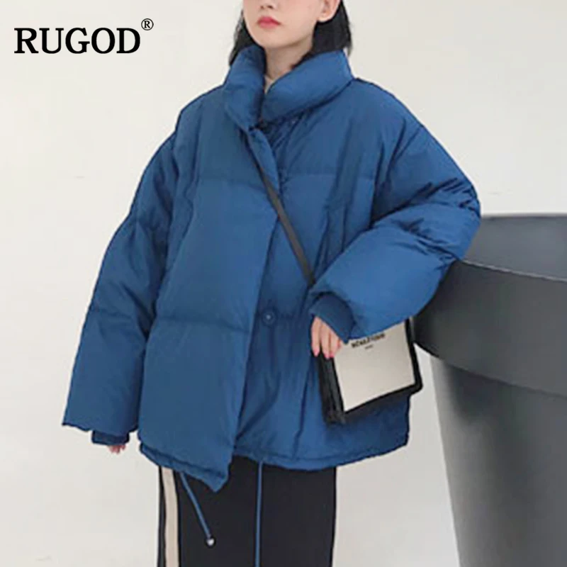 Женское Фланелевое пальто RUGOD повседневное однотонное однобортное толстое с