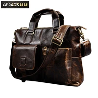 men genuine leather office maletas business briefcase 15 6 laptop case attache portfolio bag maletin messenger bag b260