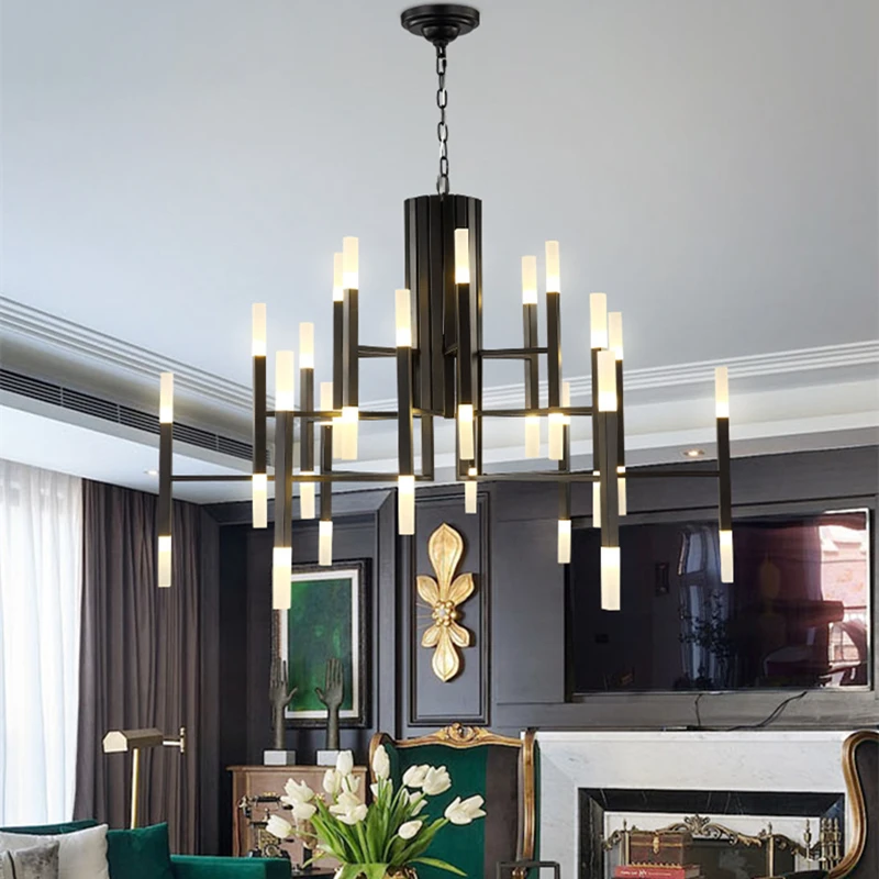 

Hanging Lamps Modern Gold White Black Acrylic Iron Pendant Light Nordic Living Room Kitchen Designer