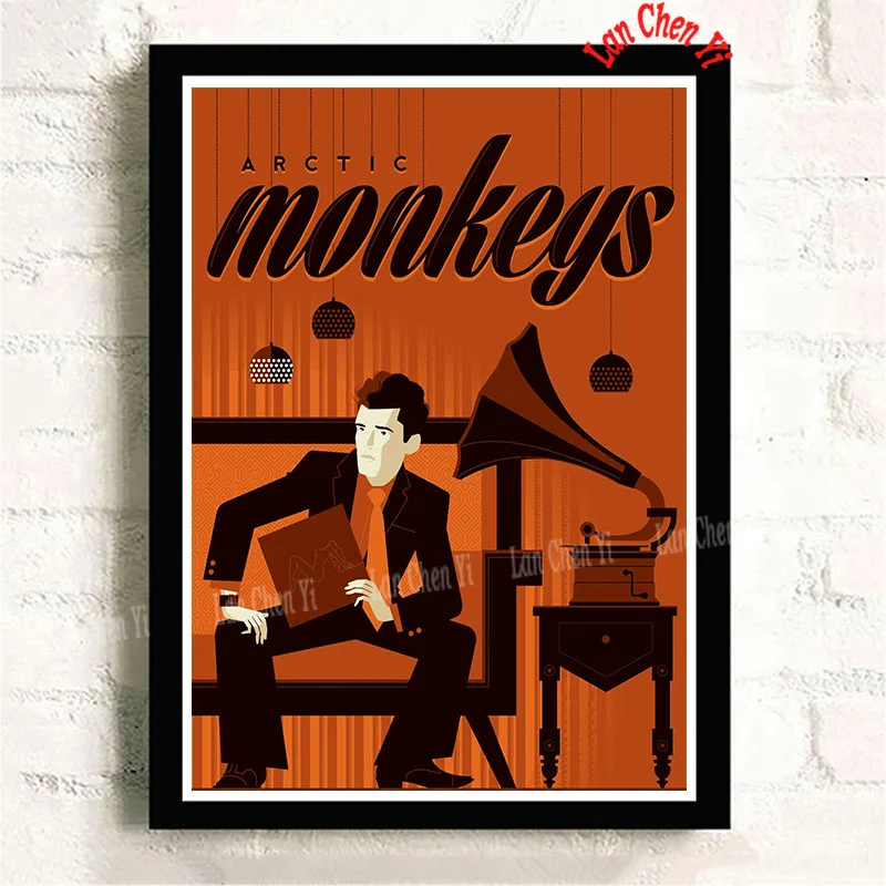 Черный Arctic Monkeys музыкальная группа с белым покрытием бумажные плакаты Современная живопись плакаты настенные художественные картины для украшения гостиной - Цвет: Черный
