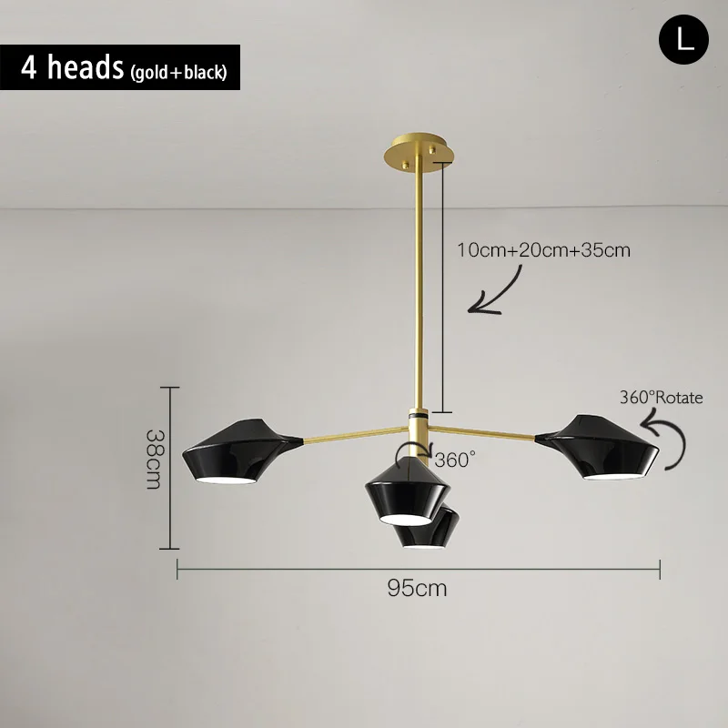 4 heads 01 Скандинавский пост-современный минималистичный подвесной светильник для гостиной Кабинета креативная индивидуальность атмосфера светодиодные подвесные светильники - Цвет корпуса: 4 heads 01