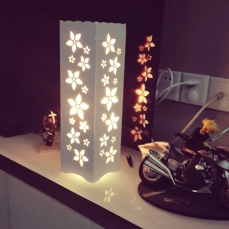 Светодиодная настольная лампа с цветком вишни деревянный пластиковый композит