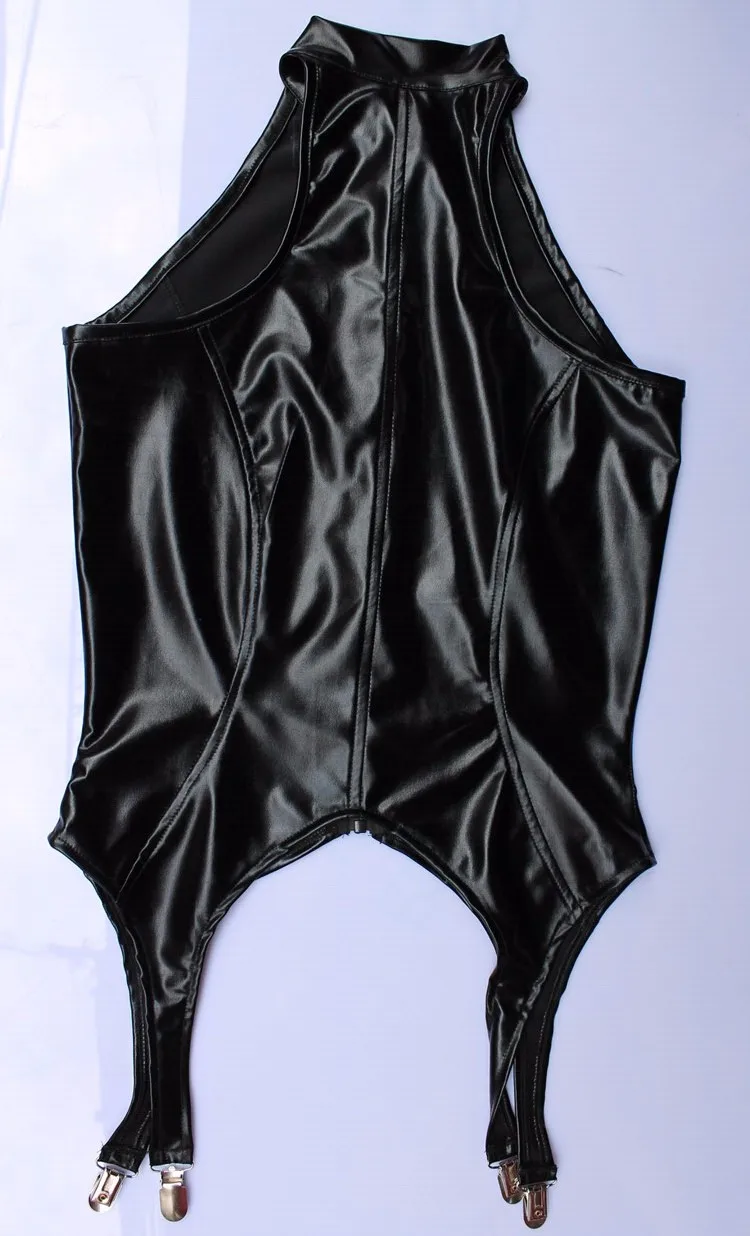 Аниме Косплей горничная одежда 4 шт./компл. ПВХ установлен Блестящий высокий