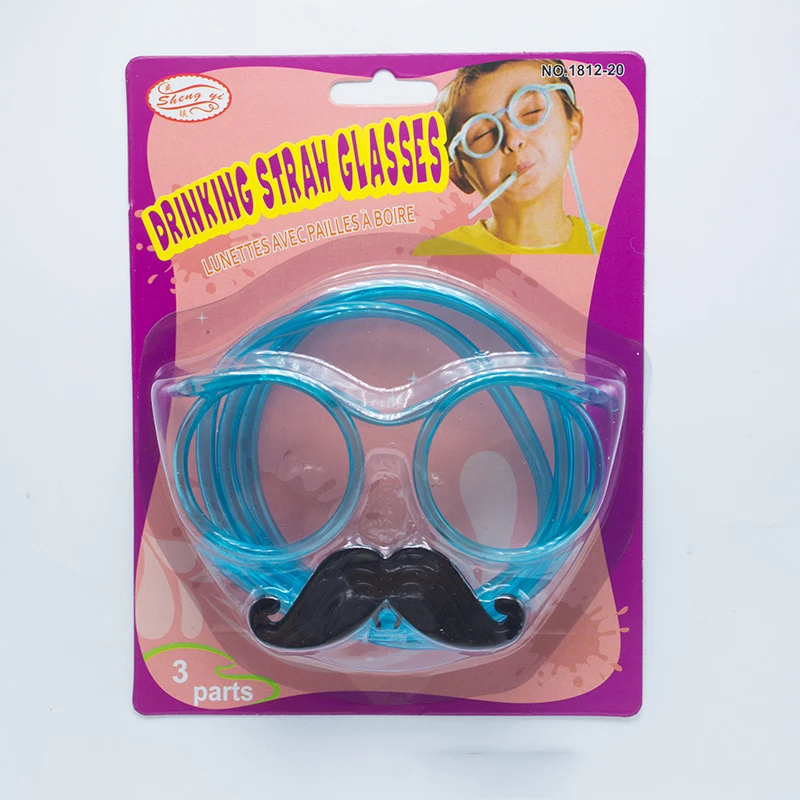 Fun Soft Plastic Straw Toys for Children Funny Glasses Moustache Party decoration tools Baby shower Birthday Toy | Дом и сад