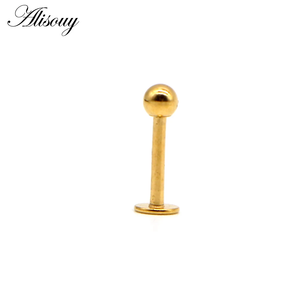 C Gold Alisouy 1 шт. титановые 16 г кольца для губ пирсинг Лабрет Ушные Кольца Серьги-каффы пирсинг для пупка пирсинг сексуальные ювелирные изделия для тела Пирсинг - Окраска металла: C Gold