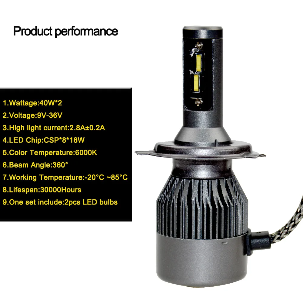 Автомобильные фары OkeyTech 2 шт. супер яркие водонепроницаемые 9000lm светодиодные