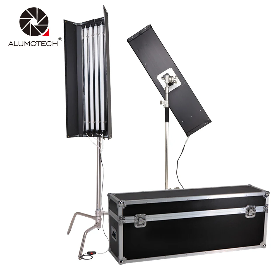 

ALUMOTECH Dimming DMX Pro LED Kino Tubes 50WX8 220V 2600~6000K+C-StandX2 No Need Ballast+Case For Studio Photography Lighting