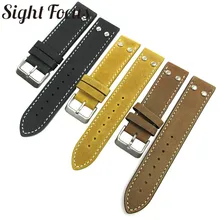 Watchband for Hamilton Aviation Khaki Field 20mm 22mm Crazy Horse Leather Strap Belt Watch Bands for