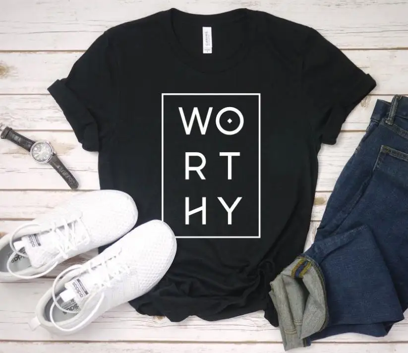 

Worthy Women tshirt Casual Cotton Hipster Funny t-shirt For Lady Yong Girl Top Tee Drop Ship ZY-157