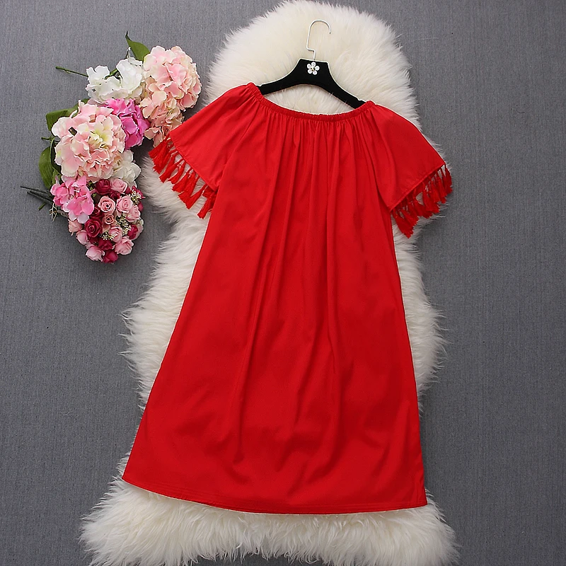 Женское платье Alphalmoda Пляжное повседневное с длинным рукавом и кисточками|chiffon