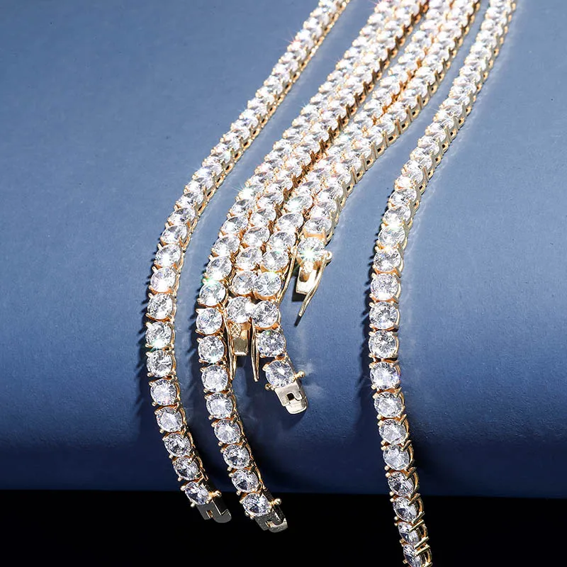 GUCY новый 925 пробы серебро 4 мм 6 Для Мужчин's Цепочки и ожерелья Bling CZ льдом в духе