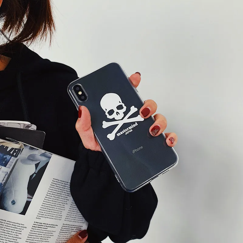 Роскошный мягкий чехол Philip Skull для iPhone 8 plus X XS Max XR Прозрачный 6 телефона 6s 7 мягкие