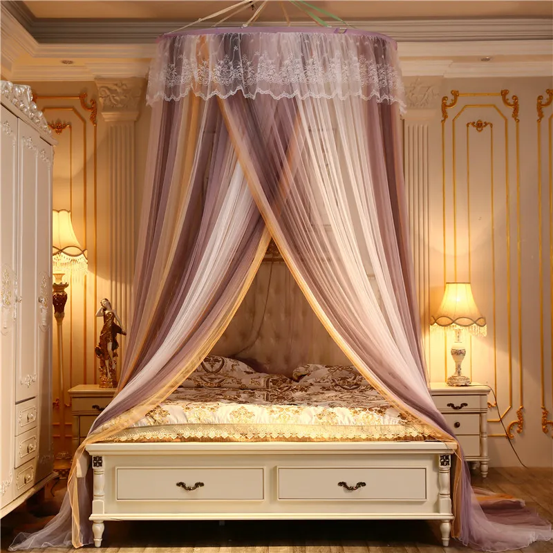 Москитная сетка постепенного цвета подвесная купольная для кровати Super king летняя