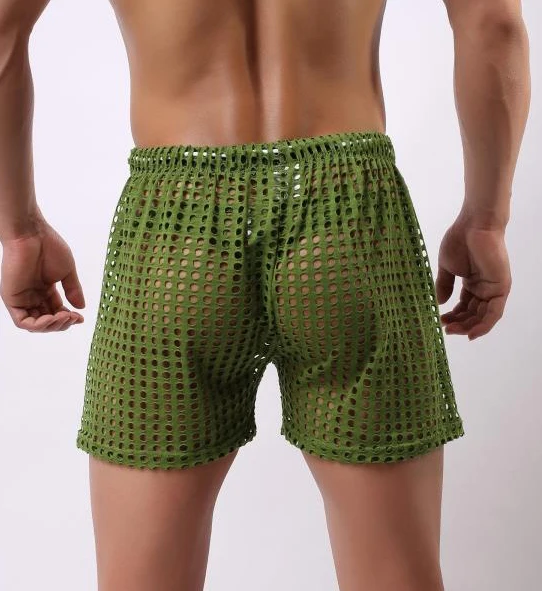 Мужские домашние шорты эластичные нейлоновые сетчатые на ремешке мужские