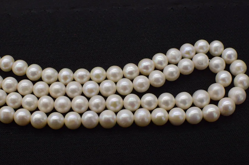 

loose beads freshwater pearl near round 11-12mm AA white nature 15inch for making jewelry necklace 14inch FPPJ wholesale