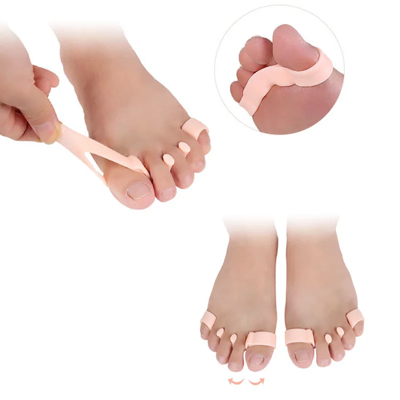 

2 Pairs Toe Separator Orthopedic Bunion Corrector Gel Toe Stretcher Toe Straightener Protector Foot Care Tool Straightener @ME88