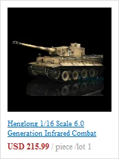 Henglong 1/16 6,0 инфракрасный боевой Тигр I RTR rc Танк 3818 Вт/отдача ствола металлические треки колеса TH12447