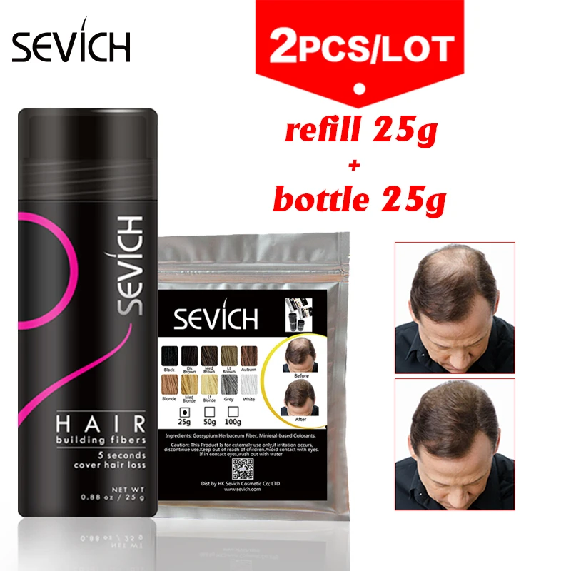 Набор для наращивания волос Sevich 2 шт./лот 25 г + бутылка Кератиновое волокно