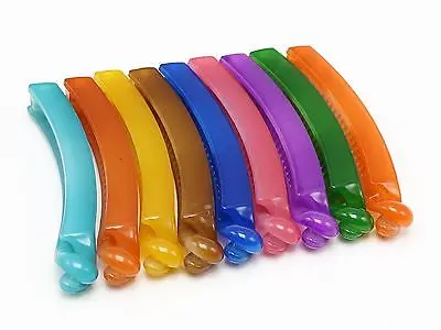 

8 Mixed Jelly Color Plastic Banana Clips Hair Claw Ponytail Holder 80mm for DIY