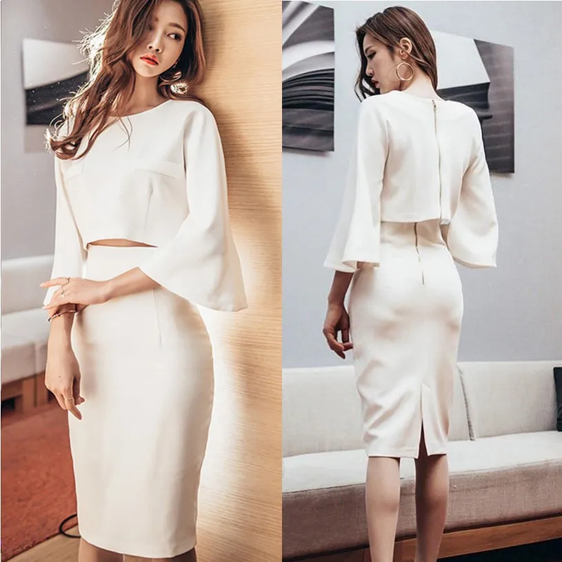 Весенне осенний офисный Женский комплект с юбкой женские короткие свободные