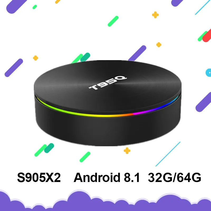 Новый T95Q Android 8 1 Smart TV Box 4 ГБ 32 ГБ/64 Гб Amlogic S905X2 BOX Quad Core 2 4G &amp 5 ГГц Wifi BT4.1 1000 м H.265 4K PK X96MAX