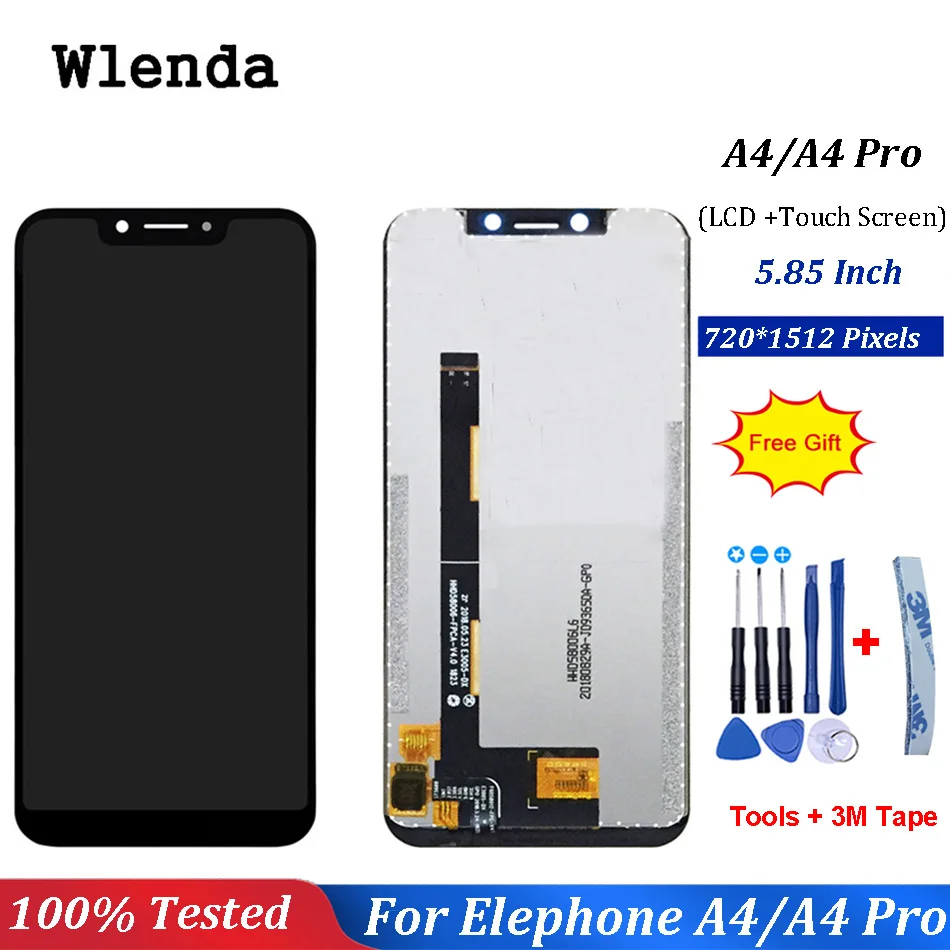 Черный для Elephone A4/A4 Pro ЖК-дисплей + кодирующий преобразователь сенсорного экрана в