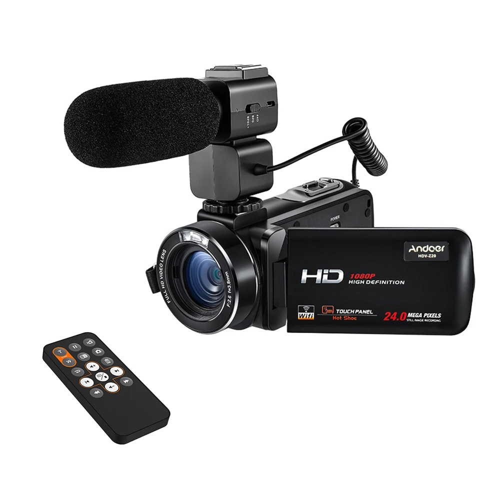Andoer HDV Z20 1080P Full HD 24MP WiFi цифровая видеокамера с микрофоном 3 0 &quotсенсорный экран