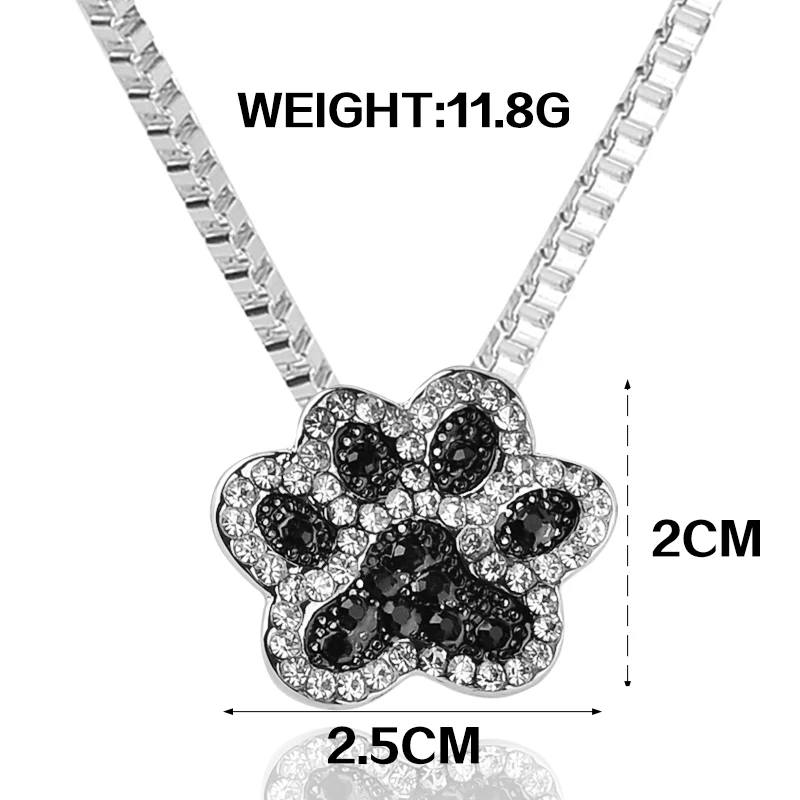 Новый кристалл чокер ожерелье для женщин кошка и собака отпечаток лапы животного