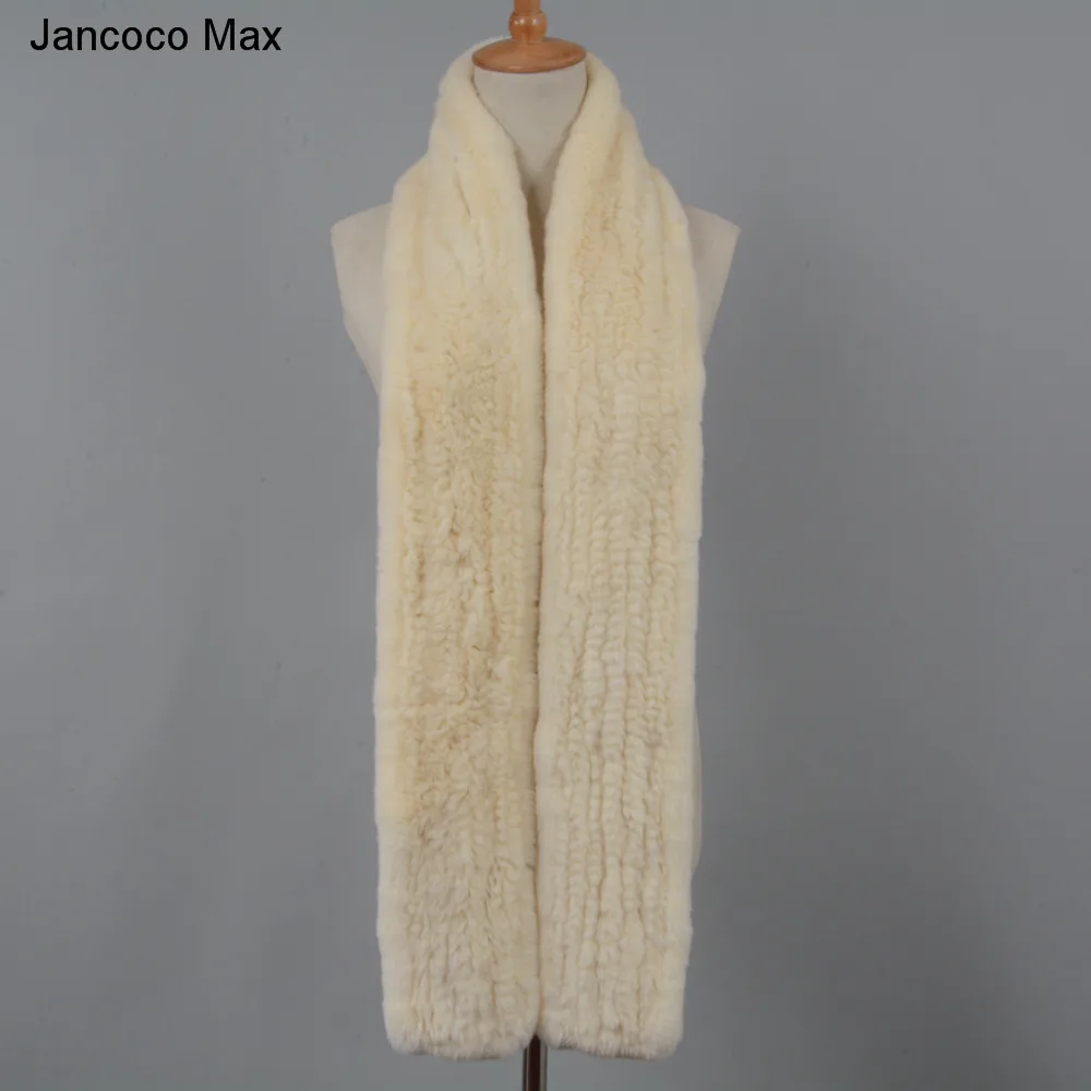 Jancoco Max зимний женский толстый вязаный шарф из натурального кролика рекс Модный стильный длинный шали высокого качества S7190