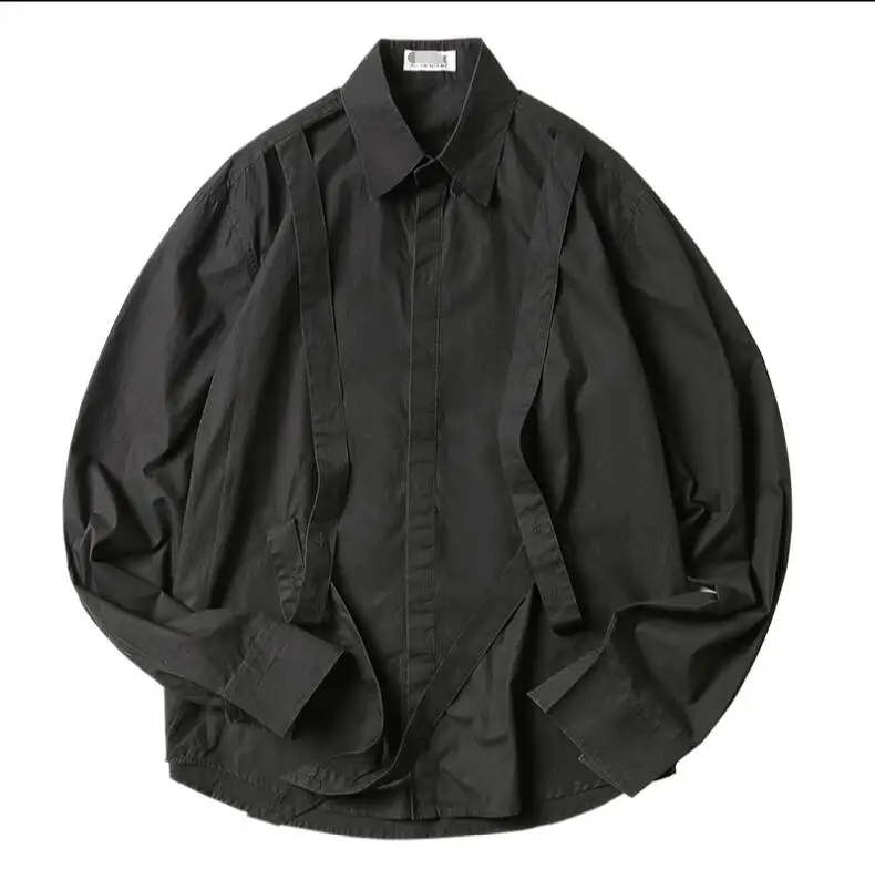 S 6XL! Модная большая брендовая мужская рубашка с длинным рукавом Корейская версия