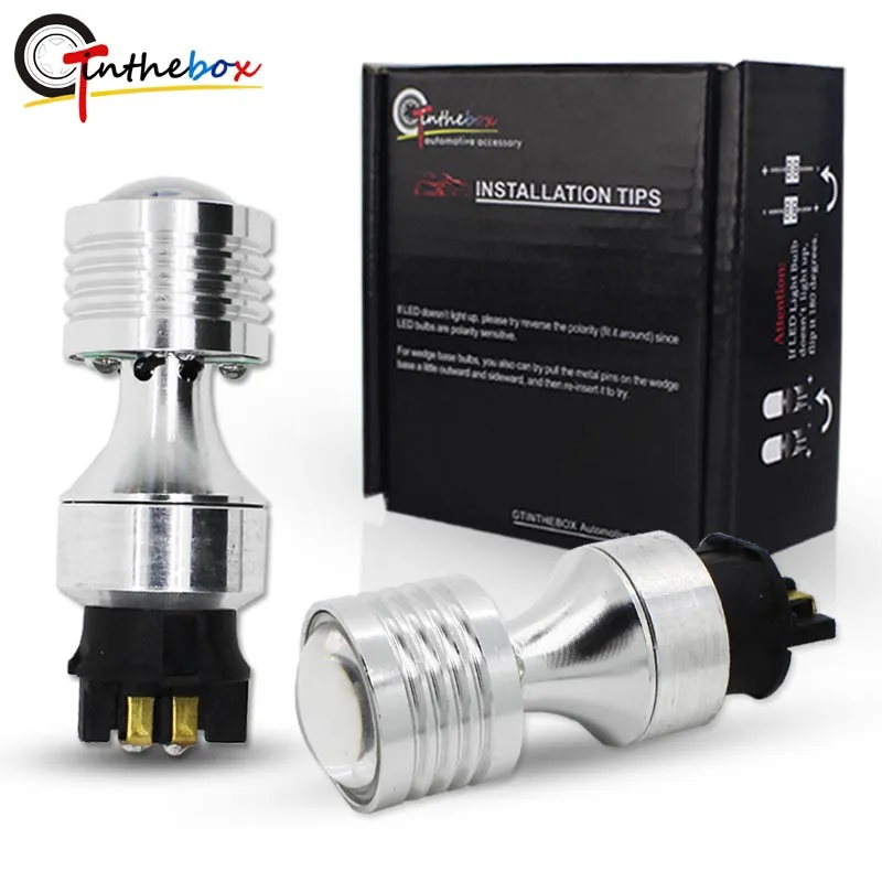 

Светодиодные лампы CANbus без ошибок, 20 Вт PW24W PWY24W, для Audi BMW, указатели поворота или дневные ходовые огни, Белый/янтарный, 2 шт.