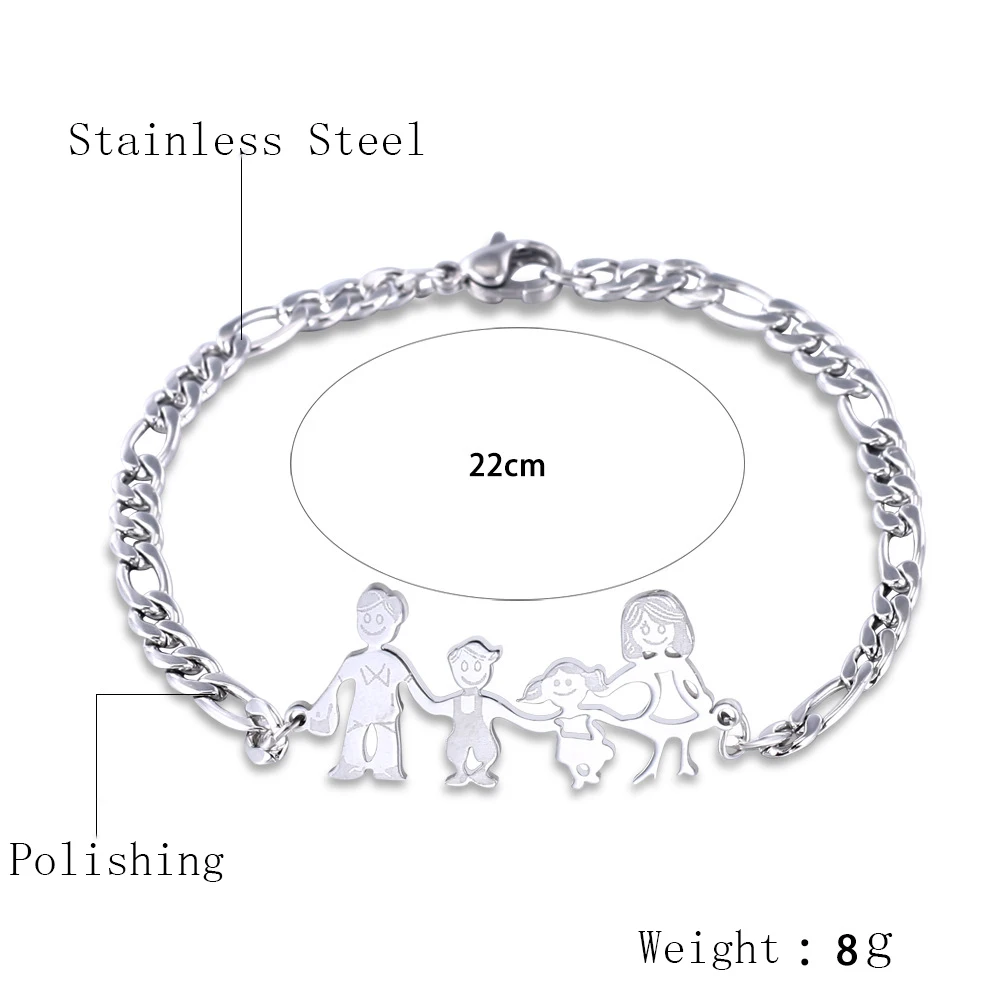 2019 популярные модные ювелирные изделия из нержавеющей стали для родителей дочки