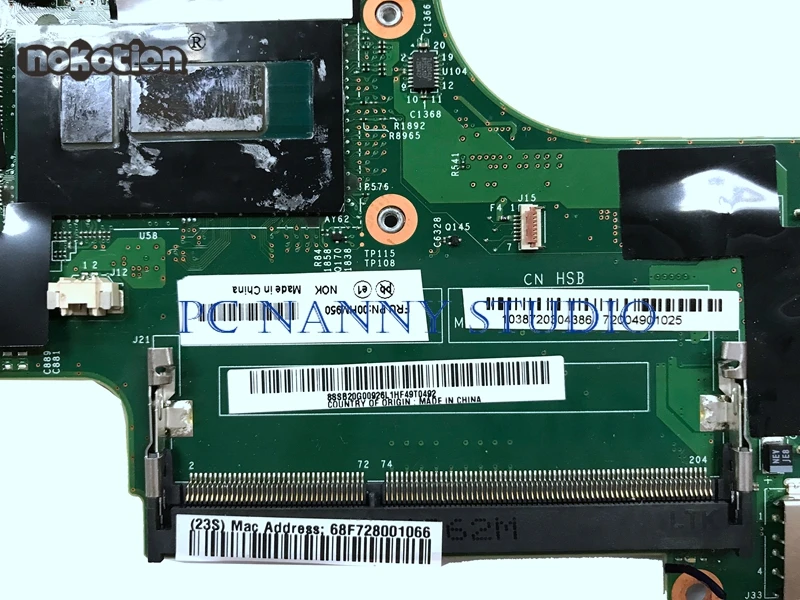 PCNANNY Mainboard FRU 00HM950 for Lenovo ThinkPad X240 - 12.5&quot Laptop Motherboard Core i7 4600U CPU DDR3L | Компьютеры и офис