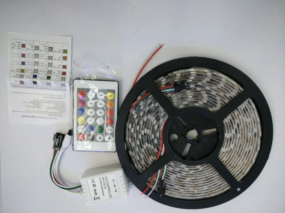 5 м DC12V ws2811ic 5050 RGB SMD Адресуемая ws2811 светодиодная полоса пикселей IP65 гибкая лента +
