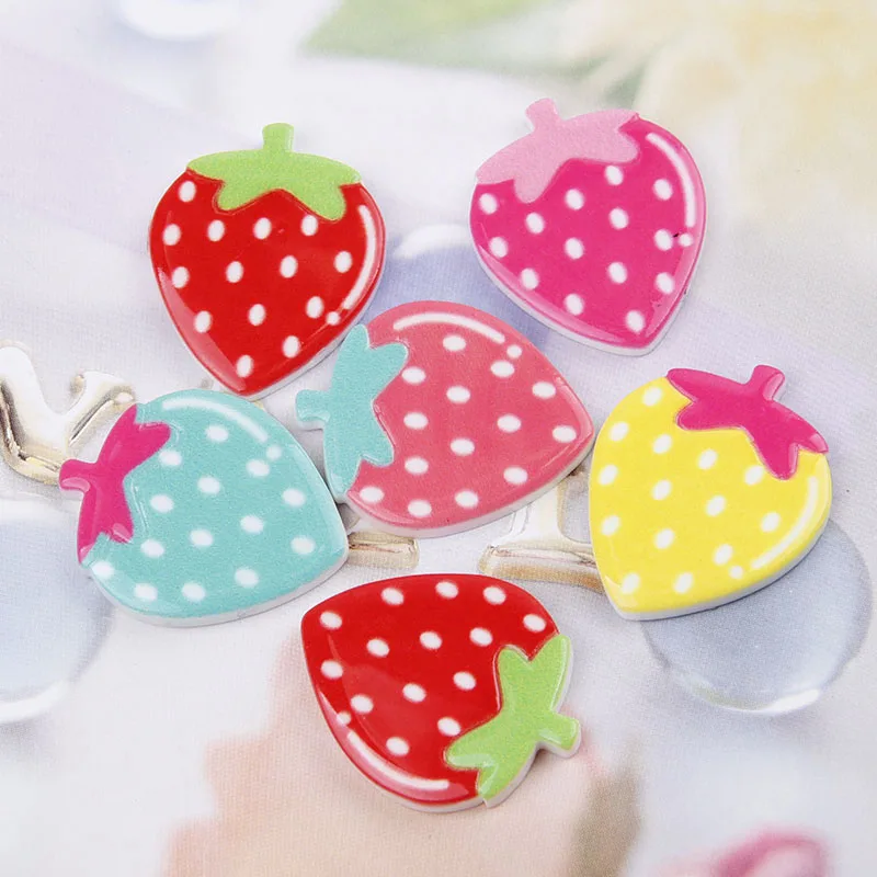 Новинка кавайные полимерные Клубничные конфетные цветы 30 шт./лот 23*33 мм