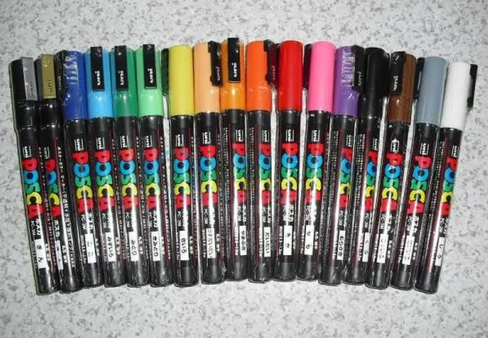 Ручка Posca PC 3M Краски маркер письменная ручка тонкими концами) 0 9 1 3mm 17 Цвета 1/3/6/12/17