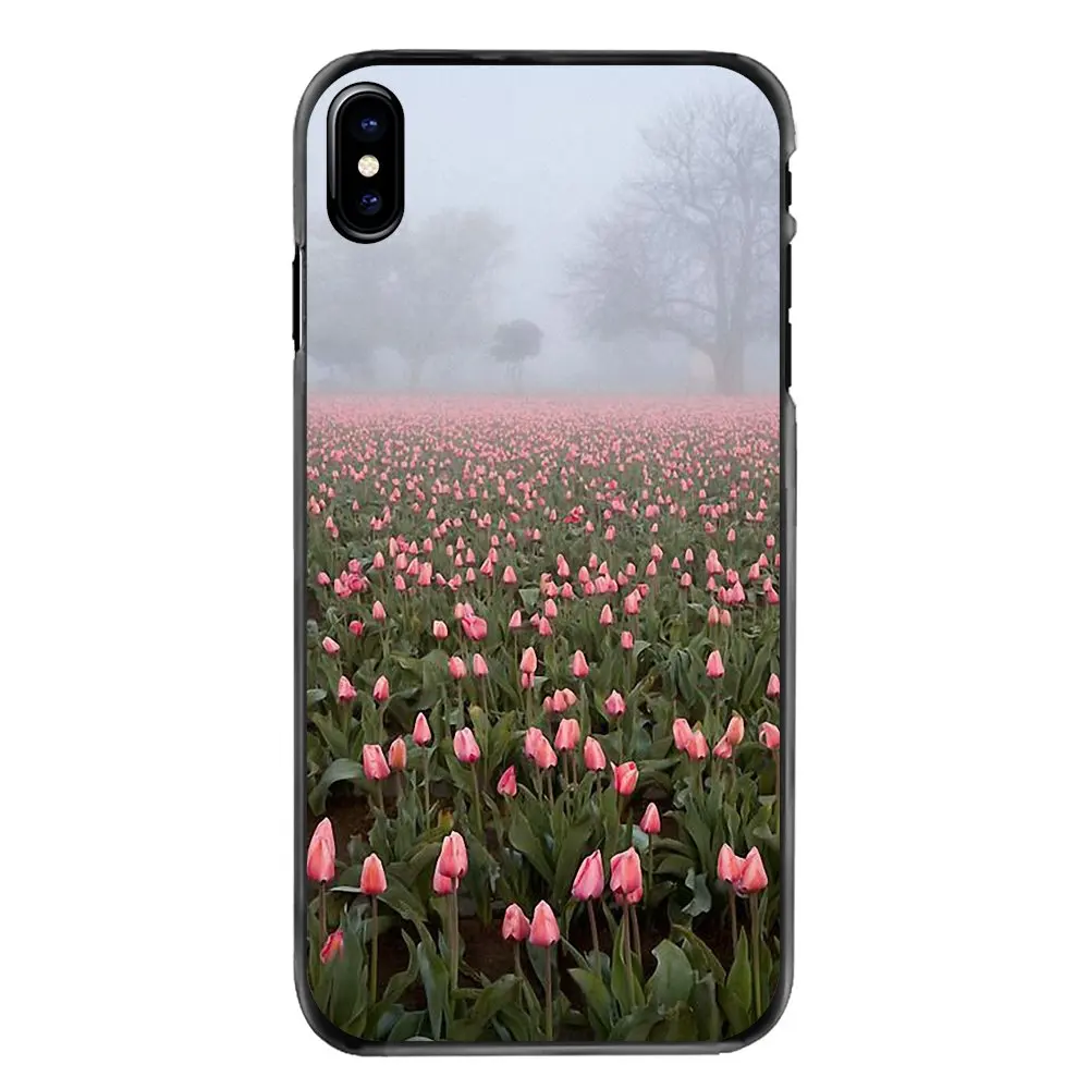 For Huawei P7 P8 P9 P10 Lite Plus 2017 2016 Honor 5C 6 4X 5X Mate 8 7 9 Covers Red Blue Spring Colorful Tulips flower field Art |