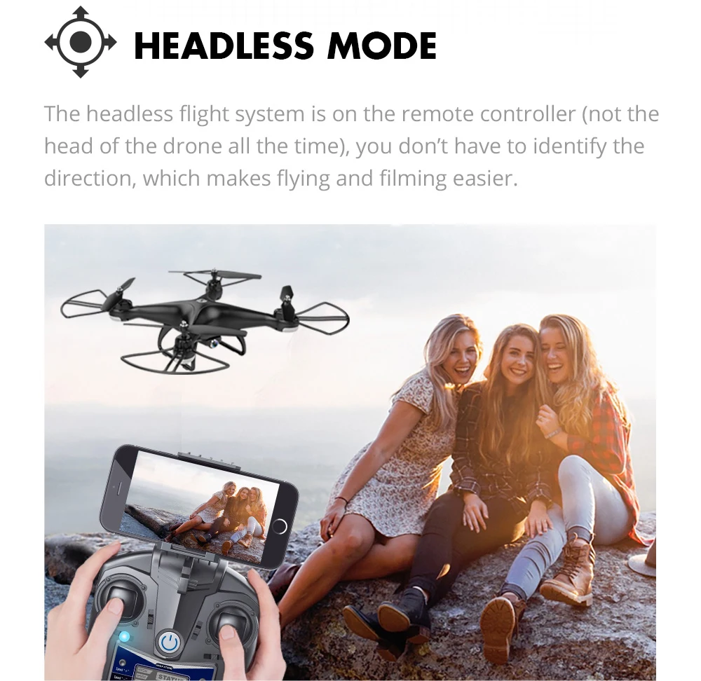 Holy Stone 720P RC Дрон Full HD камера FPV 3D переворачивает RTF с 4G TF картой RC вертолет WiFi приложение высота удержания Квадрокоптер