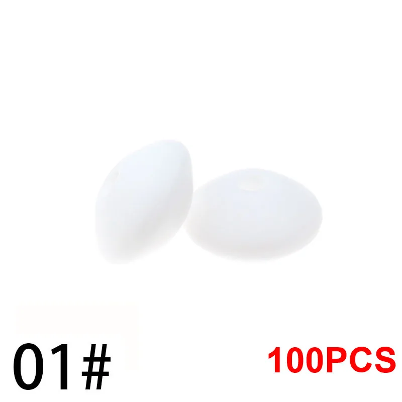 01 Snow QHBC 12*7 мм Прорезыватель для зубов 100 бусины в форме чечевицы силиконовый жемчуг BPA бесплатно детский кусающий Прорезыватель для зубов ожерелье пищевого класса мама игрушки для кормления - Цвет: 01 Snow