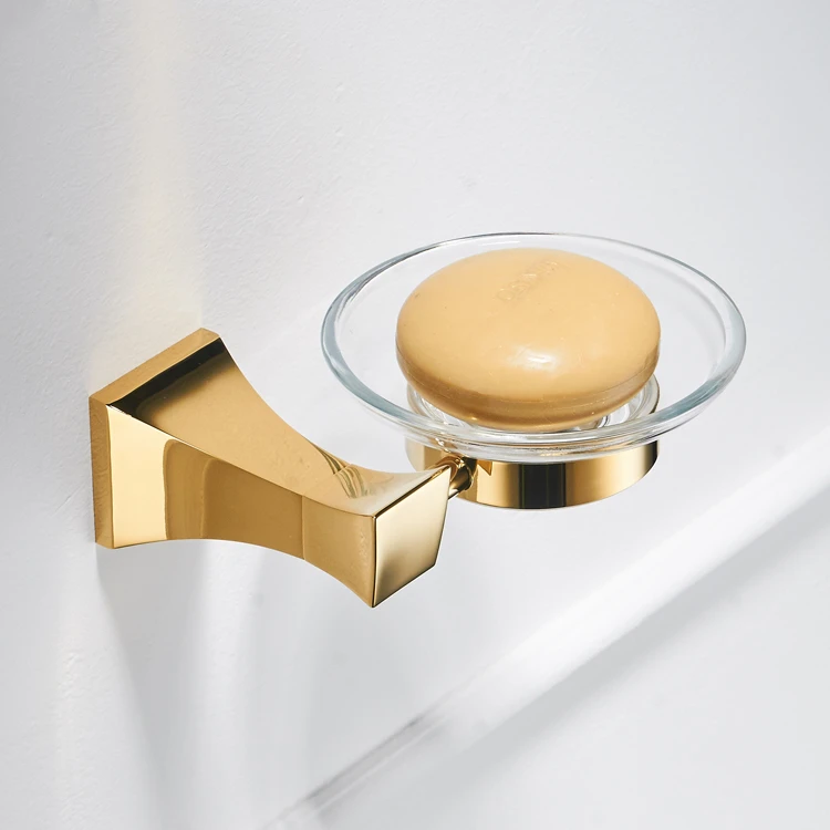 Роскошный Золотой набор аксессуаров для ванной комнаты, держатель для унитаза, полированное Золотое кольцо для полотенец, набор оборудования для ванной, настенные аксессуары для ванной комнаты - Цвет: soap dish