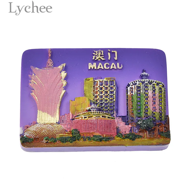 Lychee Life Макао пейзаж магнит на холодильник креативные прямоугольные магниты